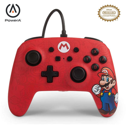 PowerA Wired Controller for Nintendo Switch - Mario, Red, Model 1513569-01