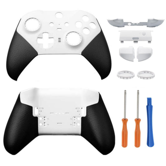 Hzxkqmil Replacement Housing Shell Kit for Xbox Elite Series 2 Core Controller - White  Front Back Case Cover Faceplate with LB RB Trigger Button Bumper LT RT Button Decorative Ring Accessories