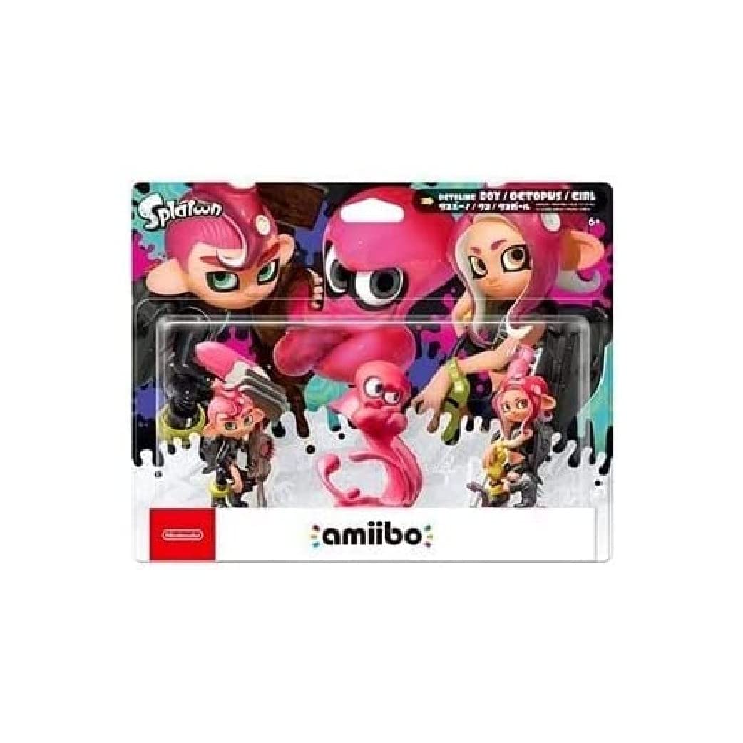 Nintendo Amiibo Octoling Triple Pack (Boy, Girl, Octopus) - Model 108042, Plastic