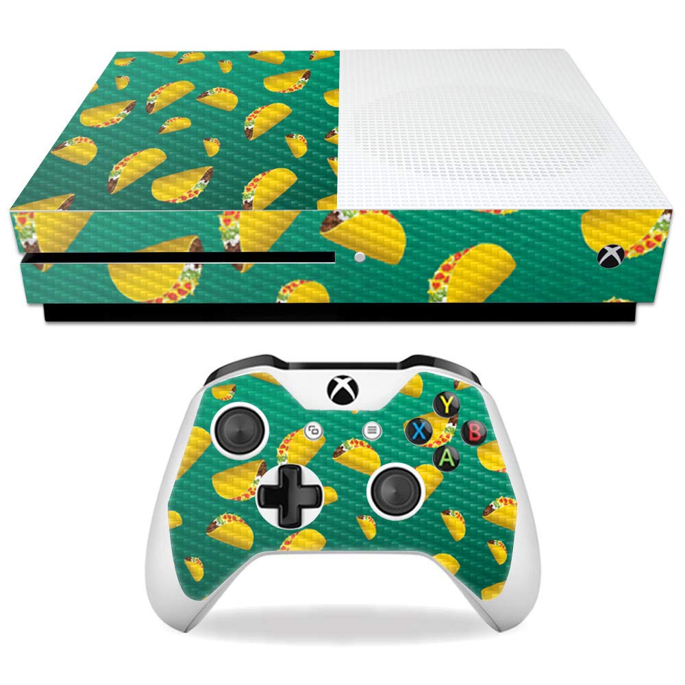 MightySkins Carbon Fiber Skin for Microsoft Xbox One S - Tacos | Protective  Durable Textured Carbon Fiber Finish | Easy to Apply  Remove  and Change Styles | Made in The USA