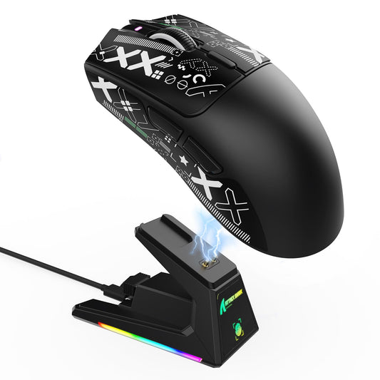 ATTACK SHARK X1 Ultralight Wireless Gaming Mouse - 40000DPI, RGB Dock, Anti-Slip Grip, Black