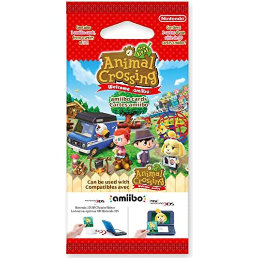 Nintendo Animal Crossing Welcome amiibo Card Pack - 3 Multicolor Cards, Model 2003166, Paper Material