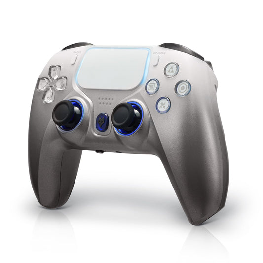 NBCP For PS4 Wireless Controller  Compatible With PS4/PS3/PC/iOS/Android Six-Axis Gyroscope  Dual Vibration 1200mAh Battery Dual Hall Effect Triggers Touchpad Turbo Function (Brow)