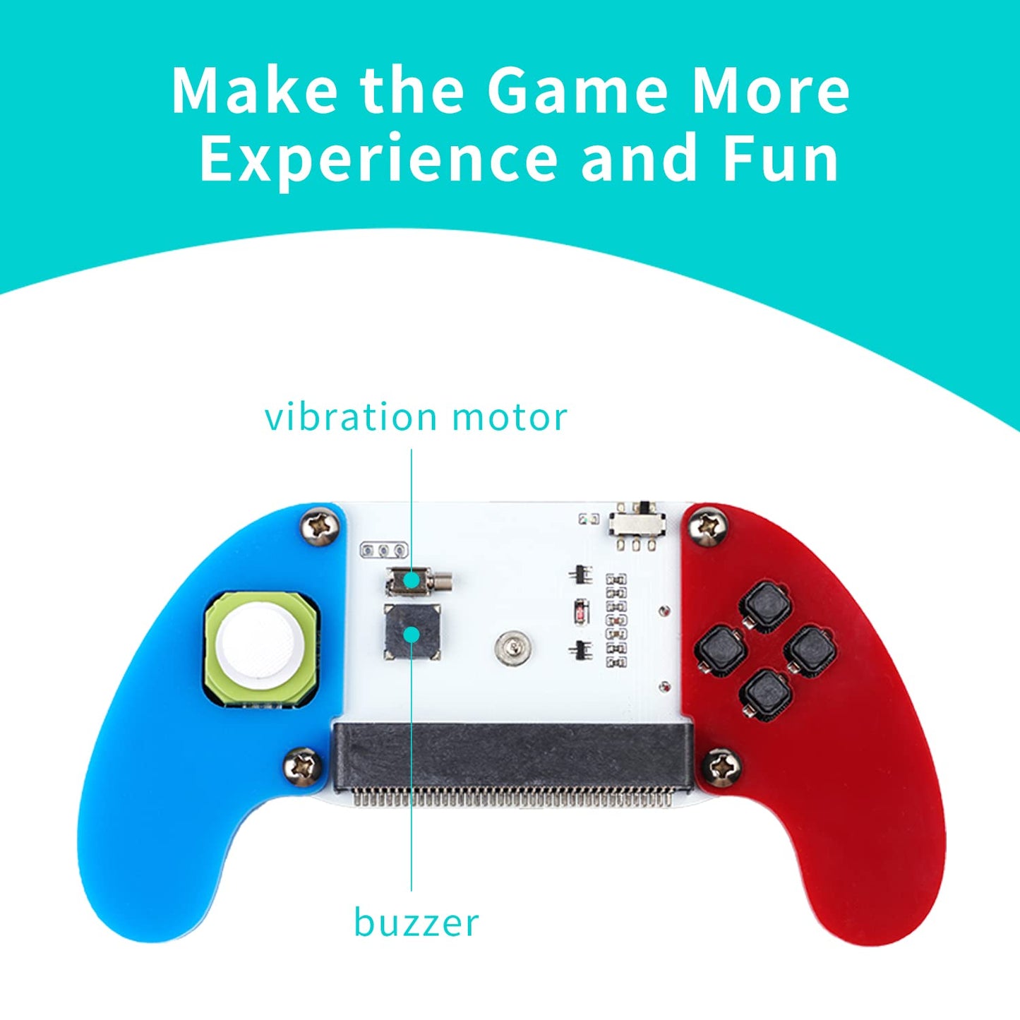 EF ELECFREAKS micro:bit Joystick Wireless Controller - DIY Graphical Programming, Blue/Red, Model: microbit joystick:bit kit