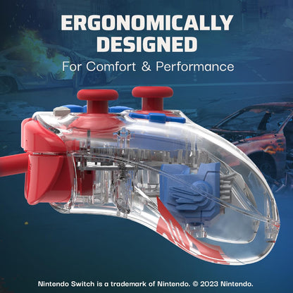 PDP Nintendo Switch Pro Controller - Customizable LED, 3.5mm Jack, Optimus Prime Design, Model 500-221-TOP