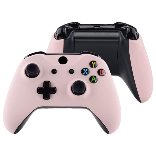 eXtremeRate Front Housing Shell + Side Rails Handles for Xbox One Controller (Model 1708)  Cherry Blossoms Pink Replacement Faceplate Parts with Back Panels for Xbox One X & One S Controller