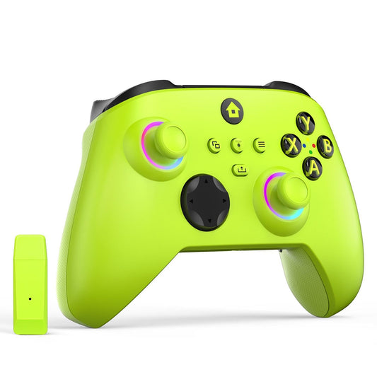 Wireless Controller for With Xbox One  Xbox Series X/S  Xbox One X/S  PC  With RGB LED Light  Mappable Buttons  With 2.4GHZ Wireless Adapter Gamepad (Electric Volt)