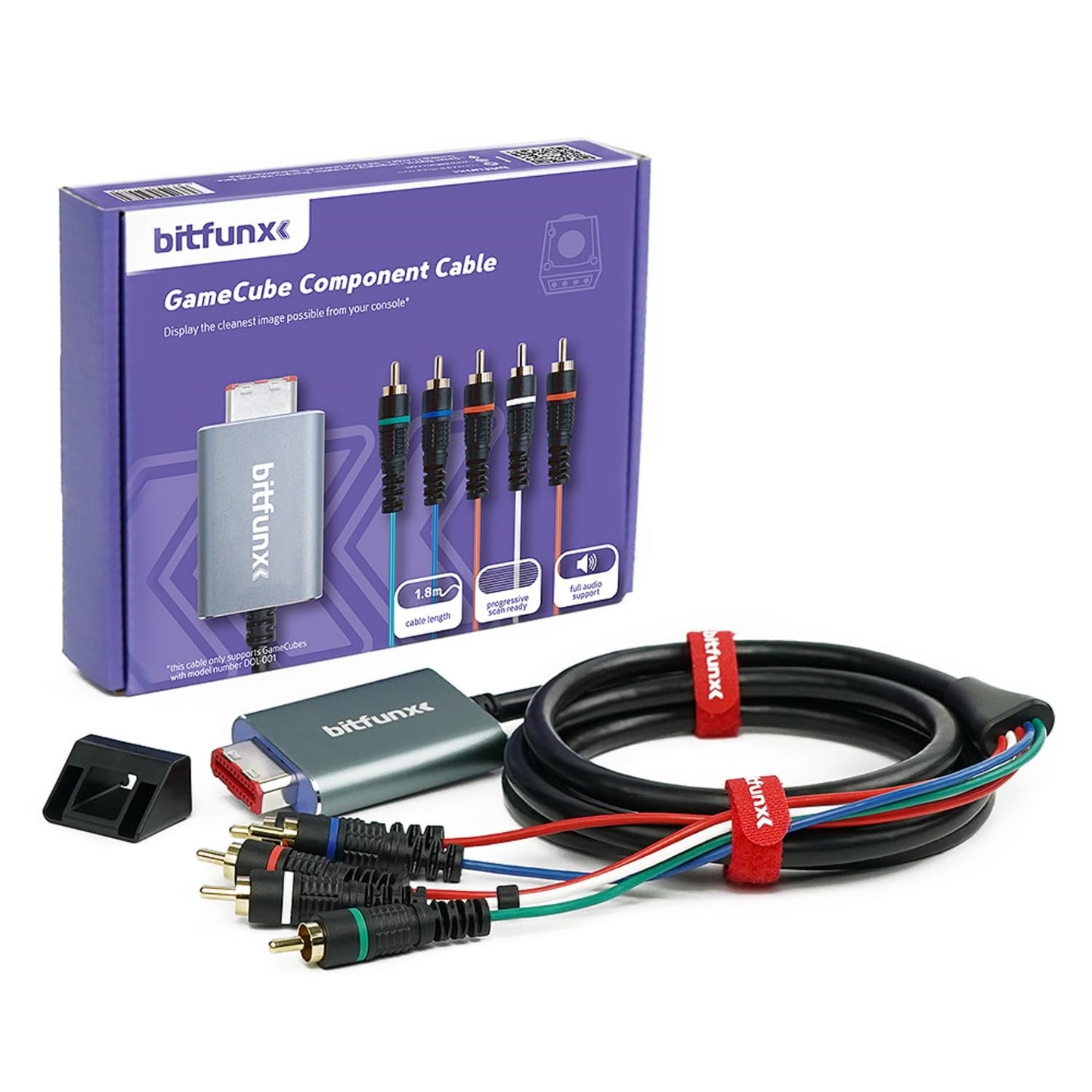 BITFUNX NGC Component Cable Adapter - Supports Video (3RCA) and Audio (2RCA)  Plug & Play Video Game Adapter with No Lag  for NGC Console (6 ft)