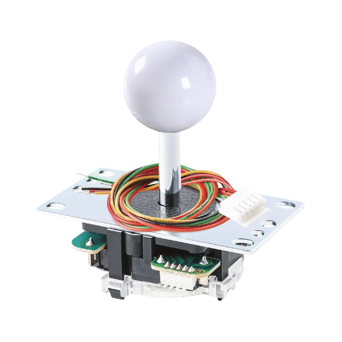 SANWA JLF-TP-8YT Original Joystick White - for Arcade Jamma Game 4 & 8 Way Adjustable  Compatible with Catz Mad SF4 Tournament Joystick (White Ball Top) SatNWA