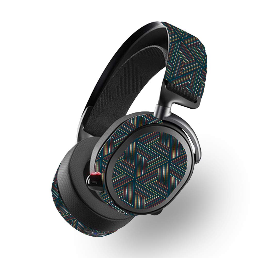 MightySkins Skin for SteelSeries Arctis Pro Wireless - Triangle Stripes | Protective  Durable  and Unique Vinyl Decal wrap Cover | Easy to Apply  Remove  and Change Styles | Made in The USA