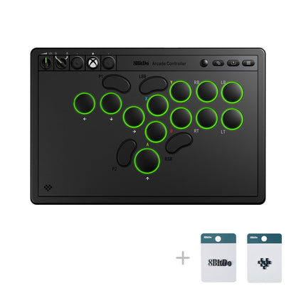 8BitDo Arcade Controller for Xbox & PC - Wireless, Low-Profile Switches, RGB Lighting, Black