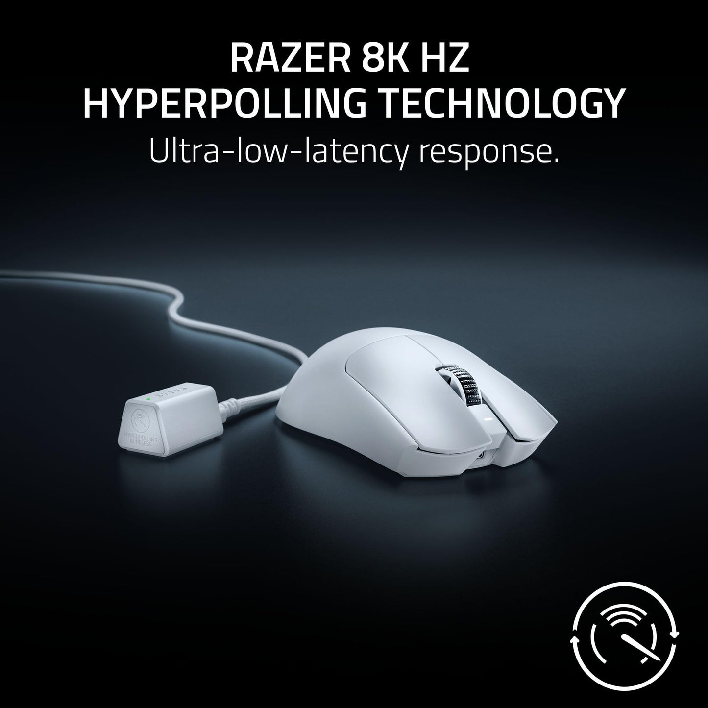 Razer Viper V3 Pro Wireless Gaming Mouse - 55g, 35K DPI, 8K Polling, 8 Programmable Controls, White