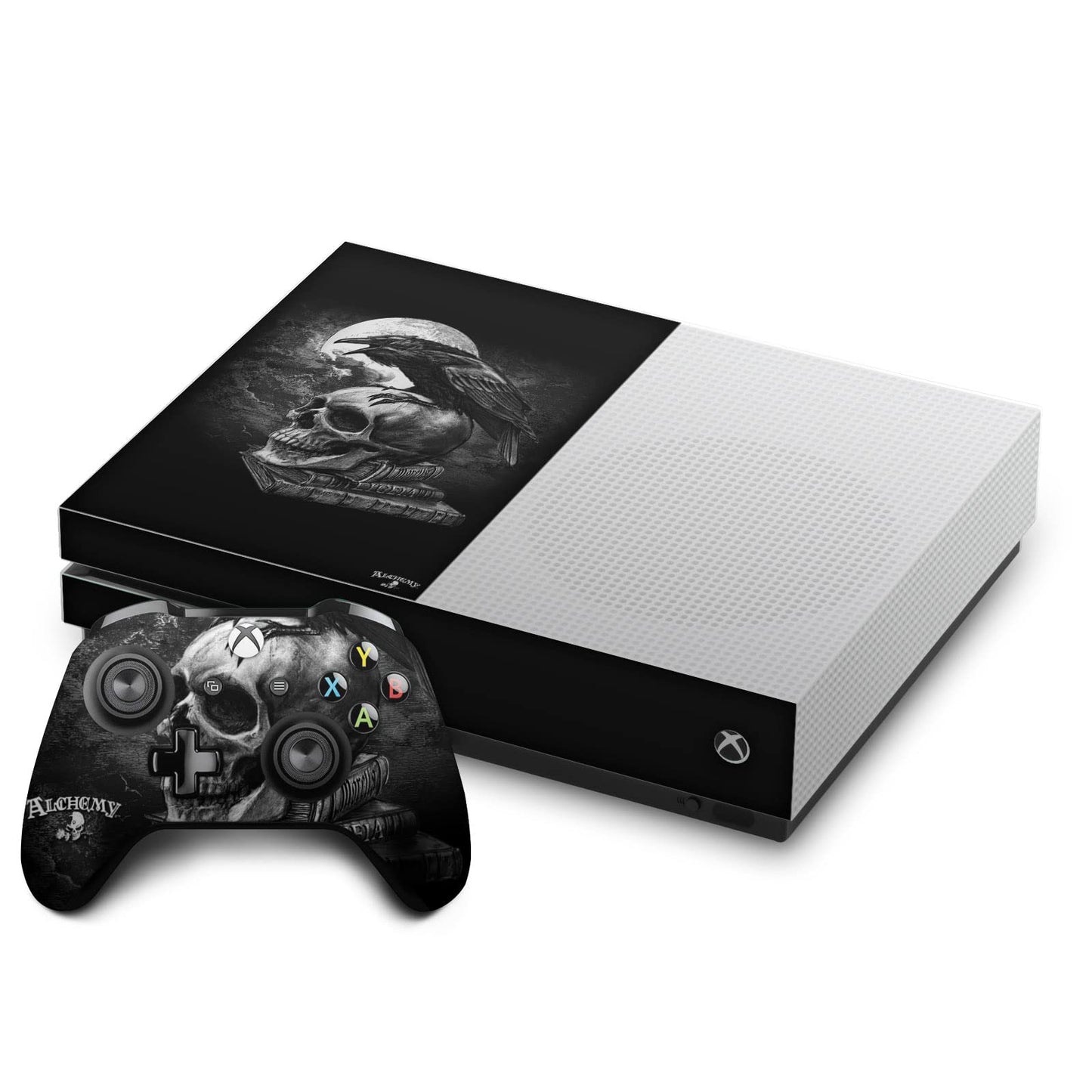Head Case Designs Officially Licensed Alchemy Gothic Poes Raven Gothic Vinyl Sticker Gaming Skin Decal Cover Compatible With Xbox One S Console and Controller Bundle
