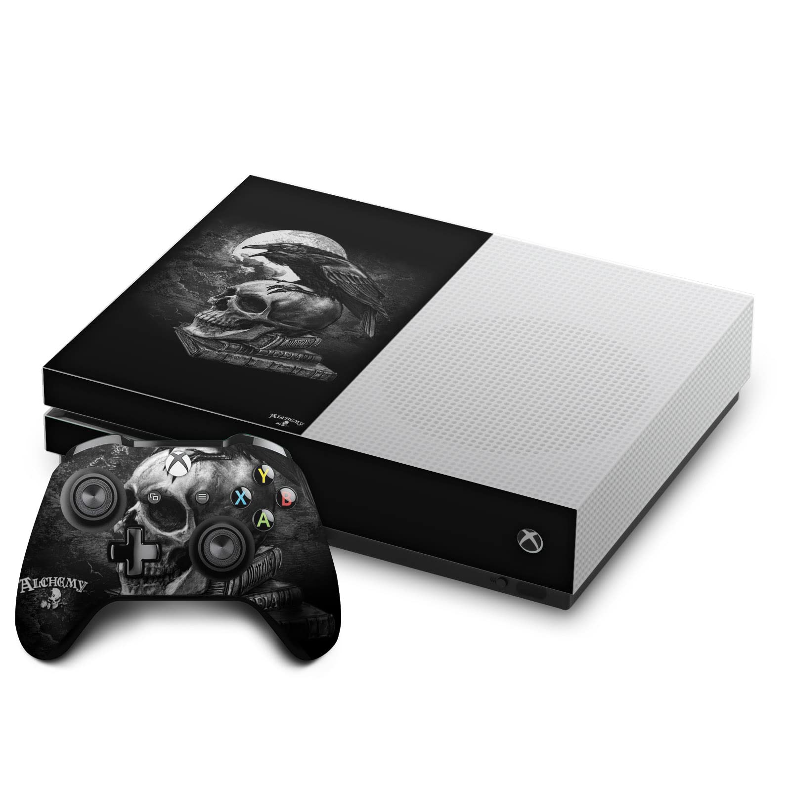 Head Case Designs Officially Licensed Alchemy Gothic Poes Raven Gothic Vinyl Sticker Gaming Skin Decal Cover Compatible With Xbox One S Console and Controller Bundle