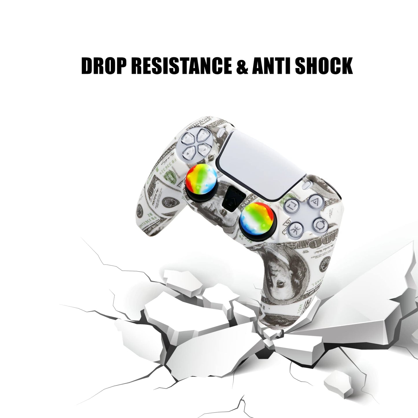 Oiokew Silicone Skin Cover for PS5 Controller - Anti-Slip Shell Case with 10 Joystick Grips - PS5 Controller #16