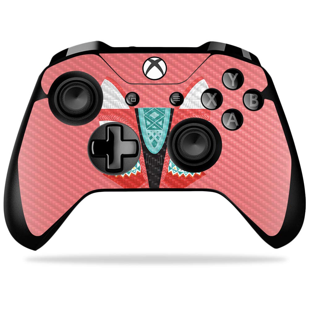 MightySkins Carbon Fiber Skin for Microsoft Xbox One X Controller - Aztec Fox | Protective  Durable Textured Carbon Fiber Finish | Easy to Apply  Remove  and Change Styles | Made in The USA