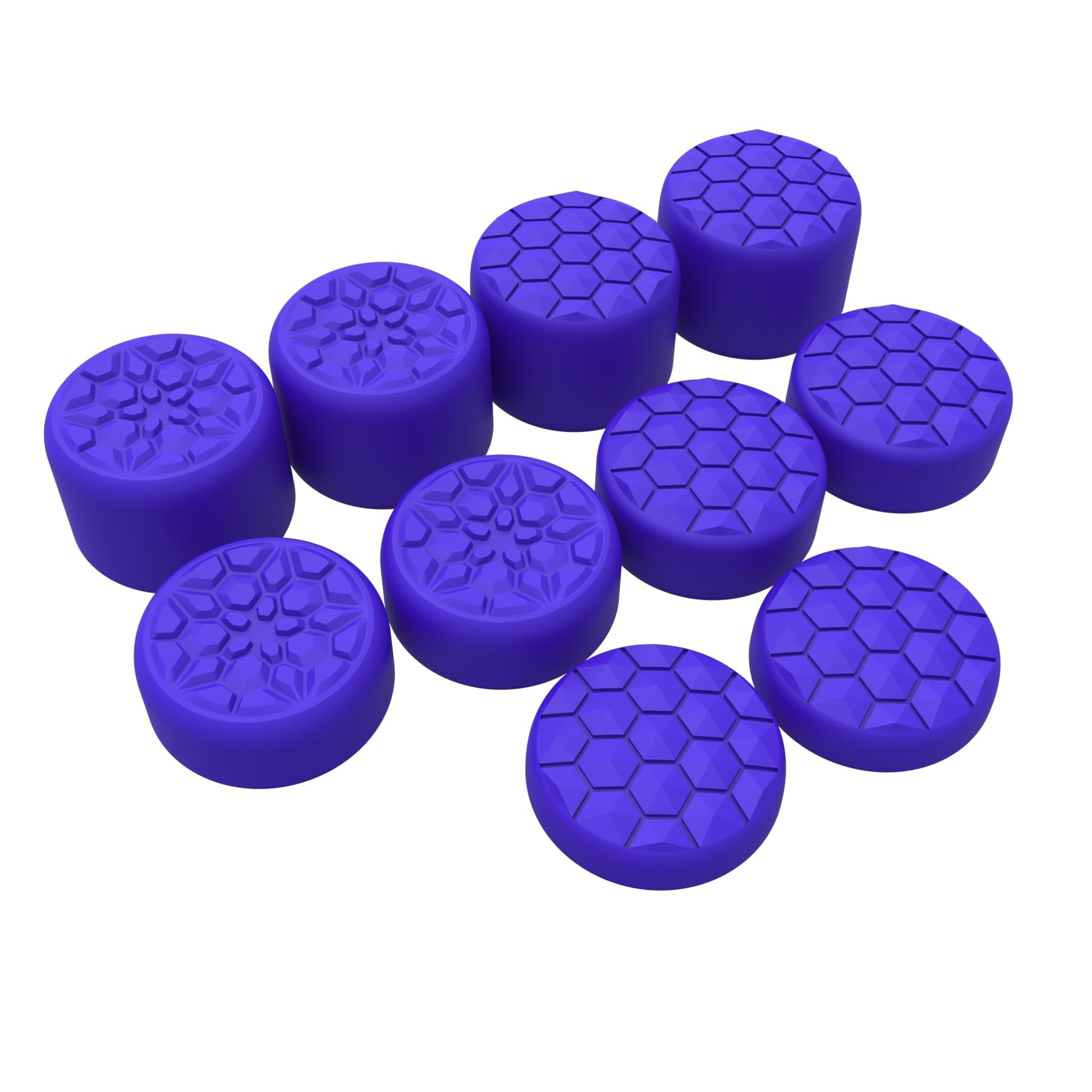 PlayVital Quantum Pro Thumb Grips for Nintendo Switch 2  Ergonomic FPS Joystick Caps Cover for Joycon 2 - with 3 Height Convex and Concave - Diamond Grain & Crack Bomb Design | Purple (10-Pack)