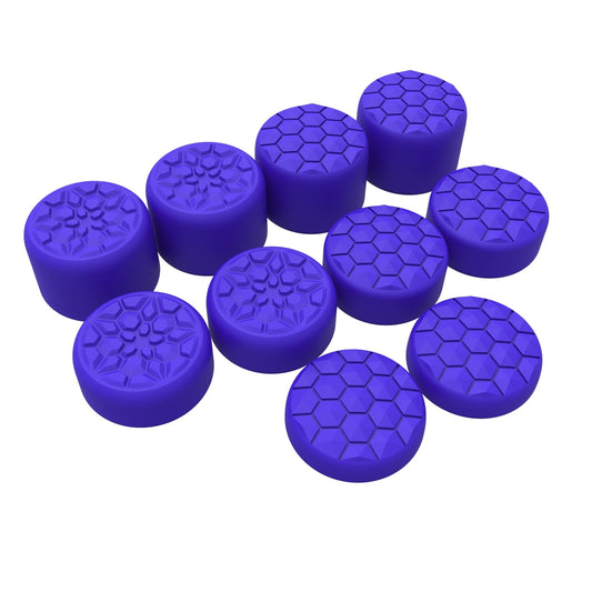 PlayVital Quantum Pro Thumb Grips for Nintendo Switch 2  Ergonomic FPS Joystick Caps Cover for Joycon 2 - with 3 Height Convex and Concave - Diamond Grain & Crack Bomb Design | Purple (10-Pack)