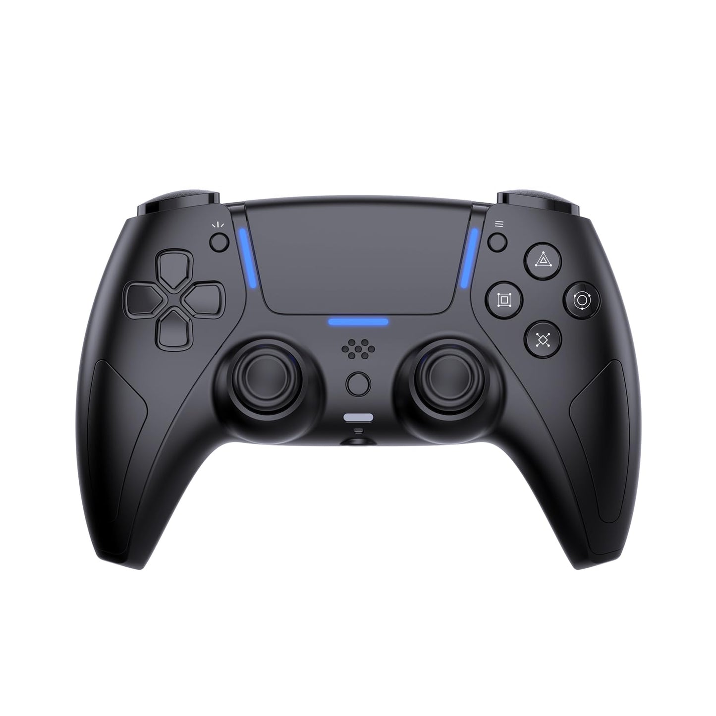 JDDWIN LED Wireless Gaming Controller for PS5/PC/Android/IOS/MAC/Steam Deck Hall Effect  Bluetooth Audio Marco  Turbo  Dual Vibration  6-Axis Motion Contro Gamepad with Speaker (Black)