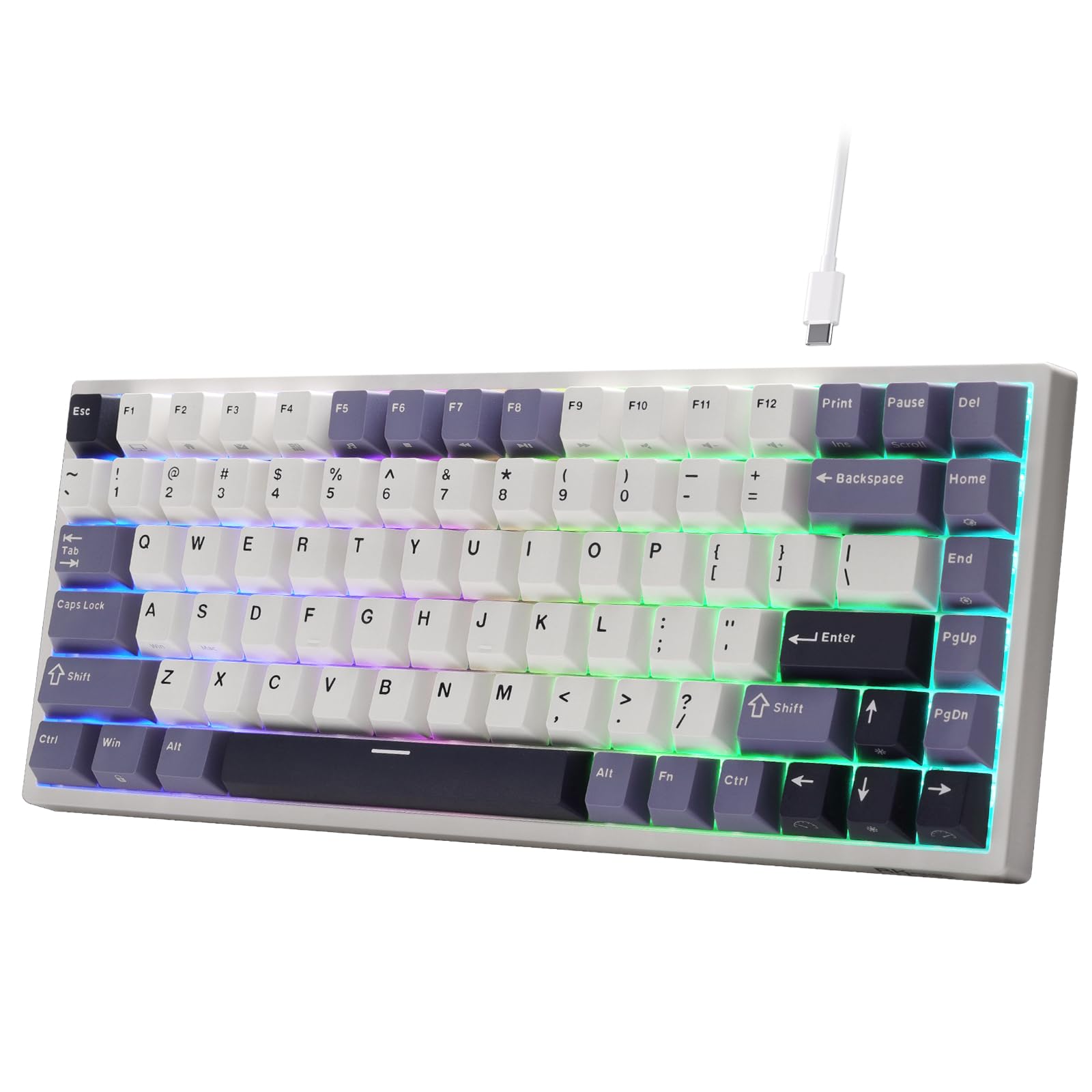 RK ROYAL KLUDGE C84 HE Rapid Trigger Gaming Keyboard  75% TKL Wired RGB Mechanical Keyboard  Hall Effect Magnetic Switch Keyboard w/Actuation Point Adjustable  8K Hz Polling Rate  for FPS Gamer