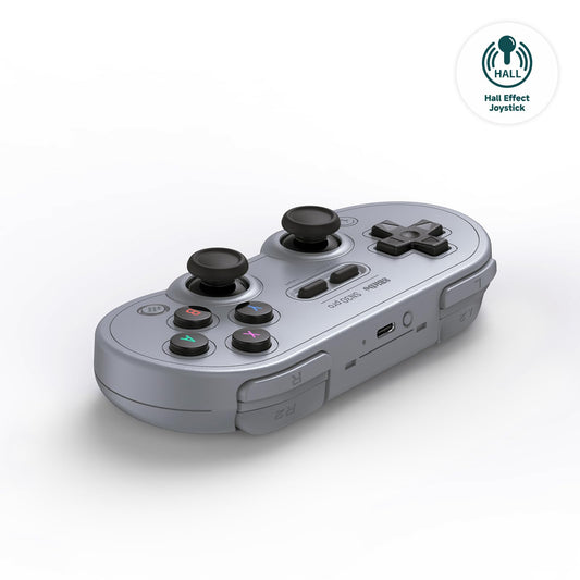 8Bitdo Sn30 Pro Wireless Controller - Hall Effect Joystick, Gray Edition for Switch, PC, Steam Deck, iOS, and Android