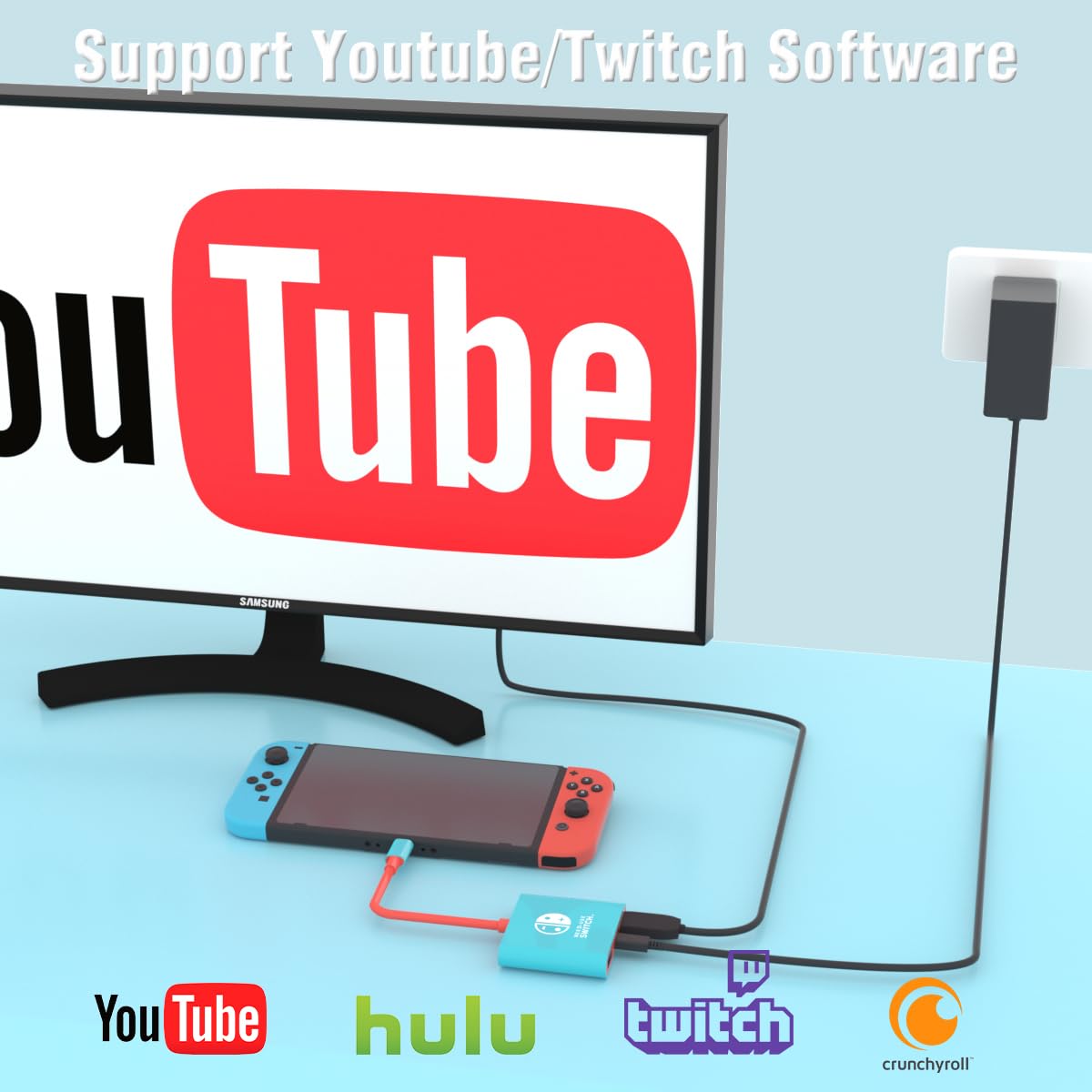 pdobq Switch Dock for Nintendo Switch & OLED - Portable TV Dock Adapter with HDMI2.0, Model PDOBQ, Replacement Travel Dock