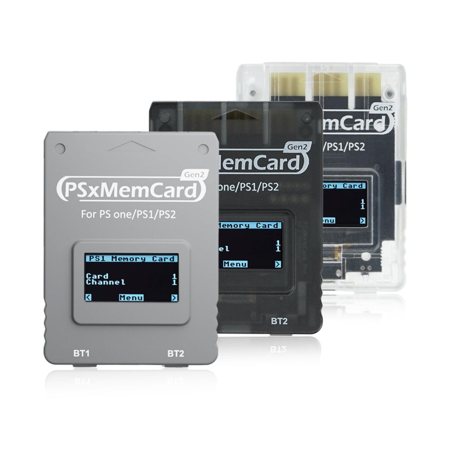 BITFUNX PSxMemCard Gen2 Memory Card - 8GB MicroSD, Unlimited Storage, Firmware Upgrade, High Speed, Grey for PS2/PS1/PS One Console