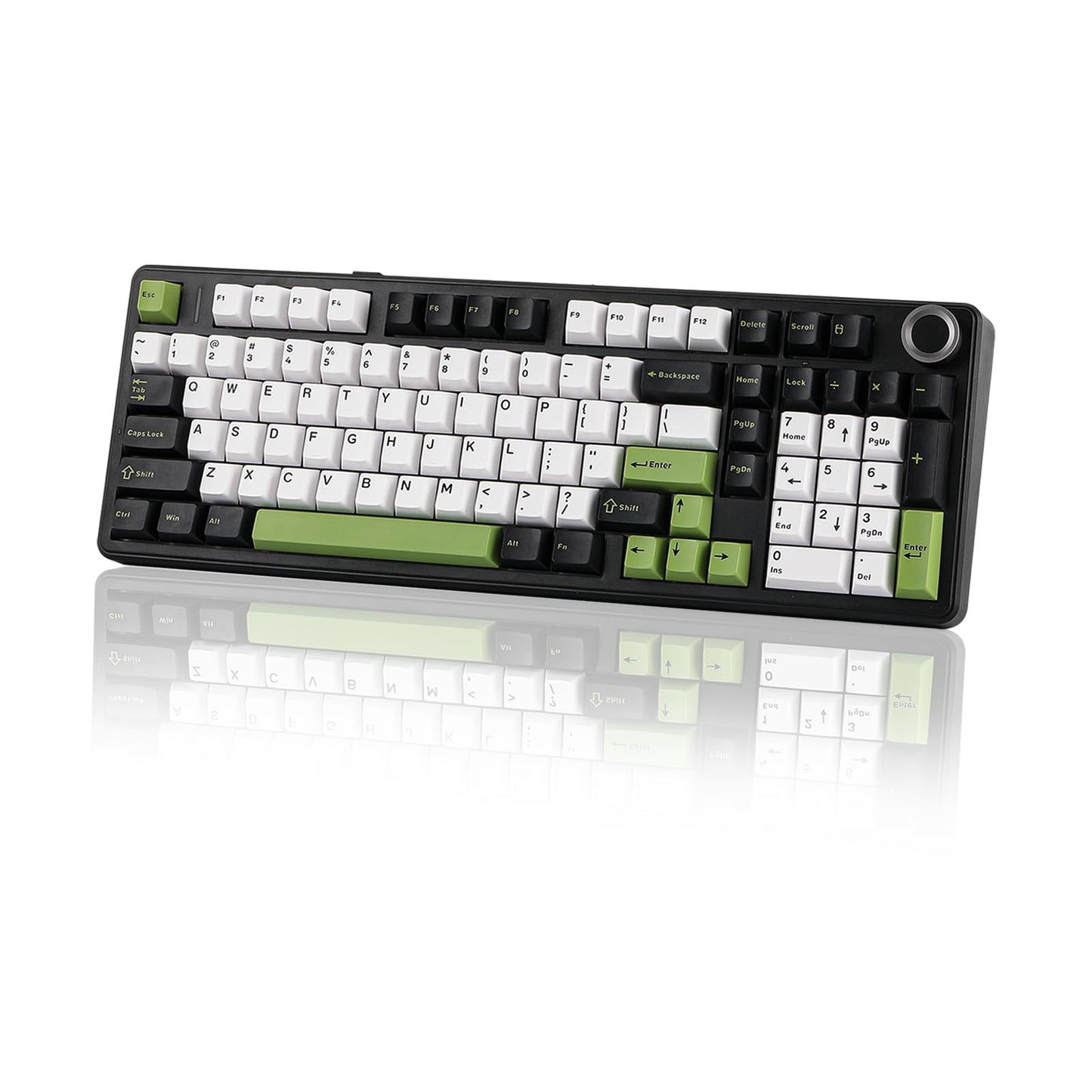 EPOMAKER X Aula F99 PRO Wireless Gaming Keyboard with 8000mAh Battery  Hot Swappable Creamy Keyboard  2.4GHz/Type-C/BT5.0  NKRO  RGB Backlit for Win/Mac/Gaming (Black&White&Green)