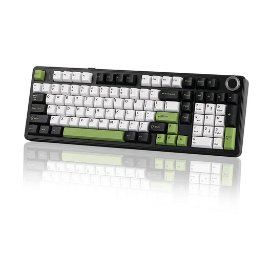 EPOMAKER X Aula F99 PRO Wireless Gaming Keyboard with 8000mAh Battery  Hot Swappable Creamy Keyboard  2.4GHz/Type-C/BT5.0  NKRO  RGB Backlit for Win/Mac/Gaming (Black&White&Green)