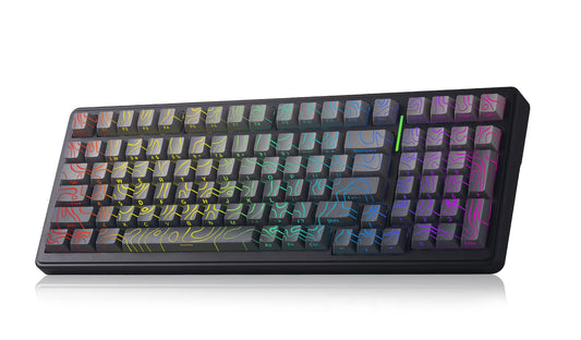 Aula F99 Keyboard Gaming Wireless Mechanical Keyboards Computer Bluetooth Creamy Keyboard Full Size Hot Swappable Custom RGB Backlit with 8000mAh Battery  Tri-Mode BT5.0/2.4GHz/USB-C (Gradient Grey)