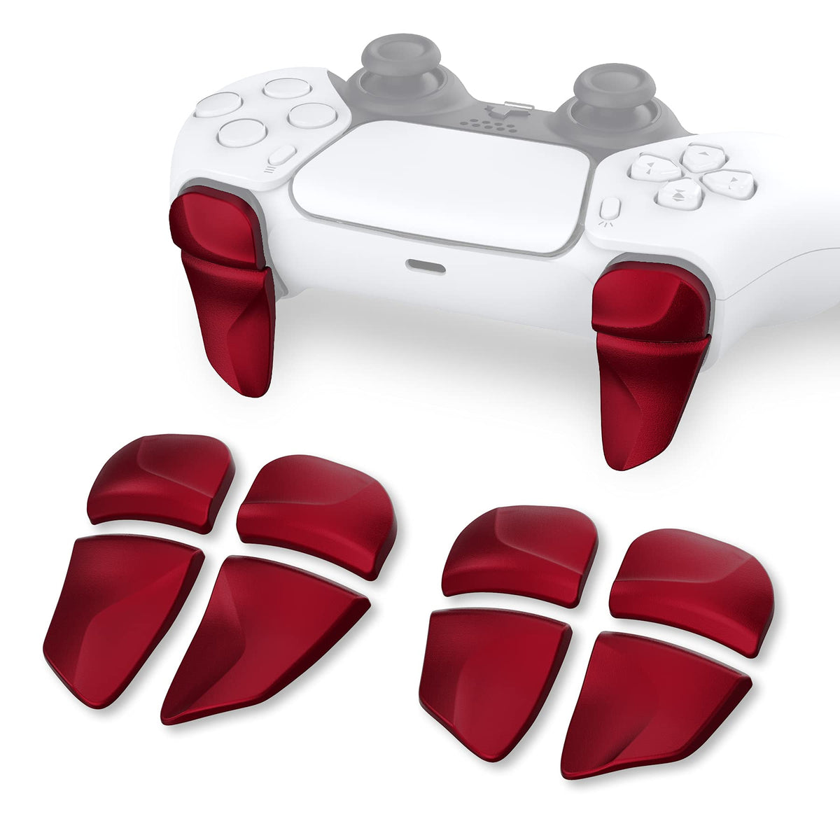 PlayVital cutting tool 2 Pairs Shoulder Buttons Extension control buttons for ps5 Controller  Game Improvement Adjusters for PS Portal Remote Player  Bumper control button Extenders for ps5 Edge Controller - Scarlet Red