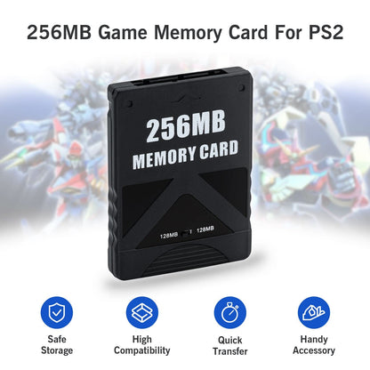 Mcbazel 256MB Memory Card for PlayStation 2 - High Speed, Black, Model MT-002