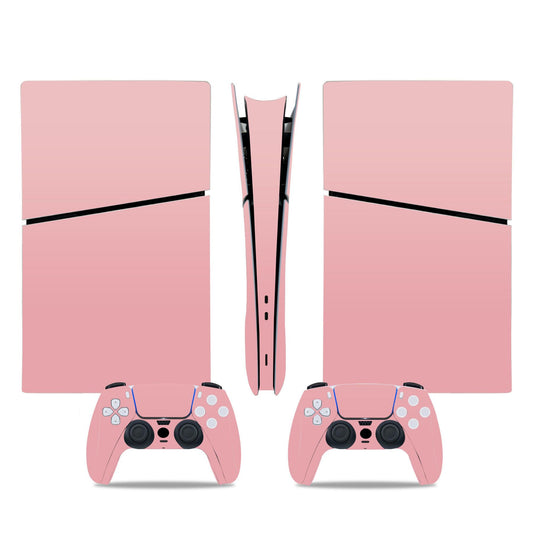 Skin Sticker for PS5 Slim Digital Console, Protective Cover Decal Wrap for Game Controller (Pink)