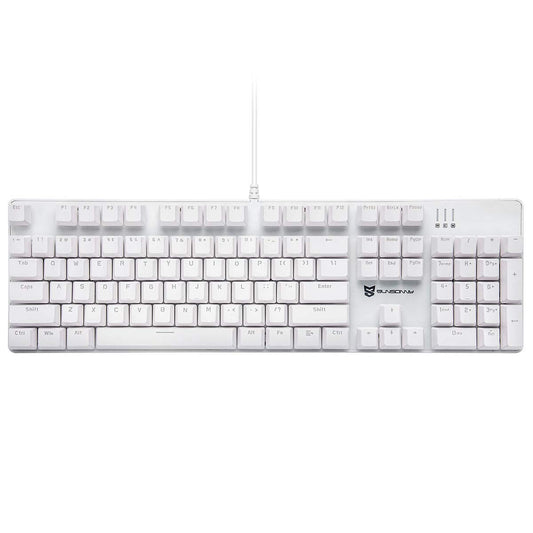 Merdia Mechanical Keyboard Gaming Keyboard | Blue Switch & Ice Blue Backlit Keyboard | 104 Keys US Layout | Wired Gaming Keyboard | Hot Swappable Mechanical Keyboard | PC Gaming Keyboards (White)