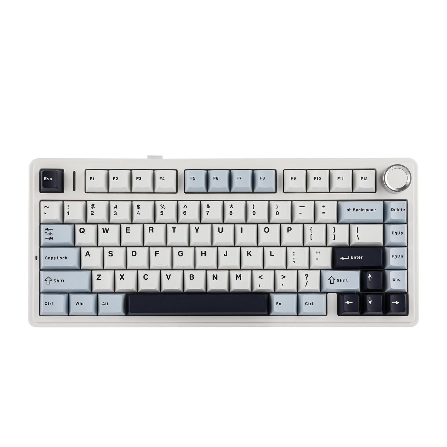 EPOMAKER x Aula F75 Gasket Mechanical Keyboard  75% Wireless Hot Swappable Gaming Keyboard with Five-Layer Padding&Knob  Bluetooth/2.4GHz/USB-C  RGB (Light Blue  Ice Vein Switch)