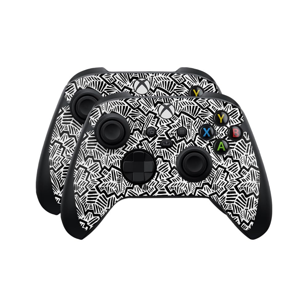 Carbon Fiber Skin Compatible with Microsoft Xbox Series X|S Controller (2 Pack) - Abstract Black - Premium 3M Vinyl Protective Wrap Decal Cover - Easy to Apply | Crafted in The USA by MightySkins