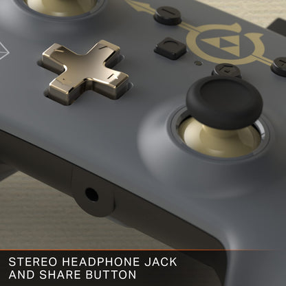 PowerA Enhanced Wired Controller for Nintendo Switch - Hylian Shield, Model 1518384-01, Ergonomic Design, Durable Build