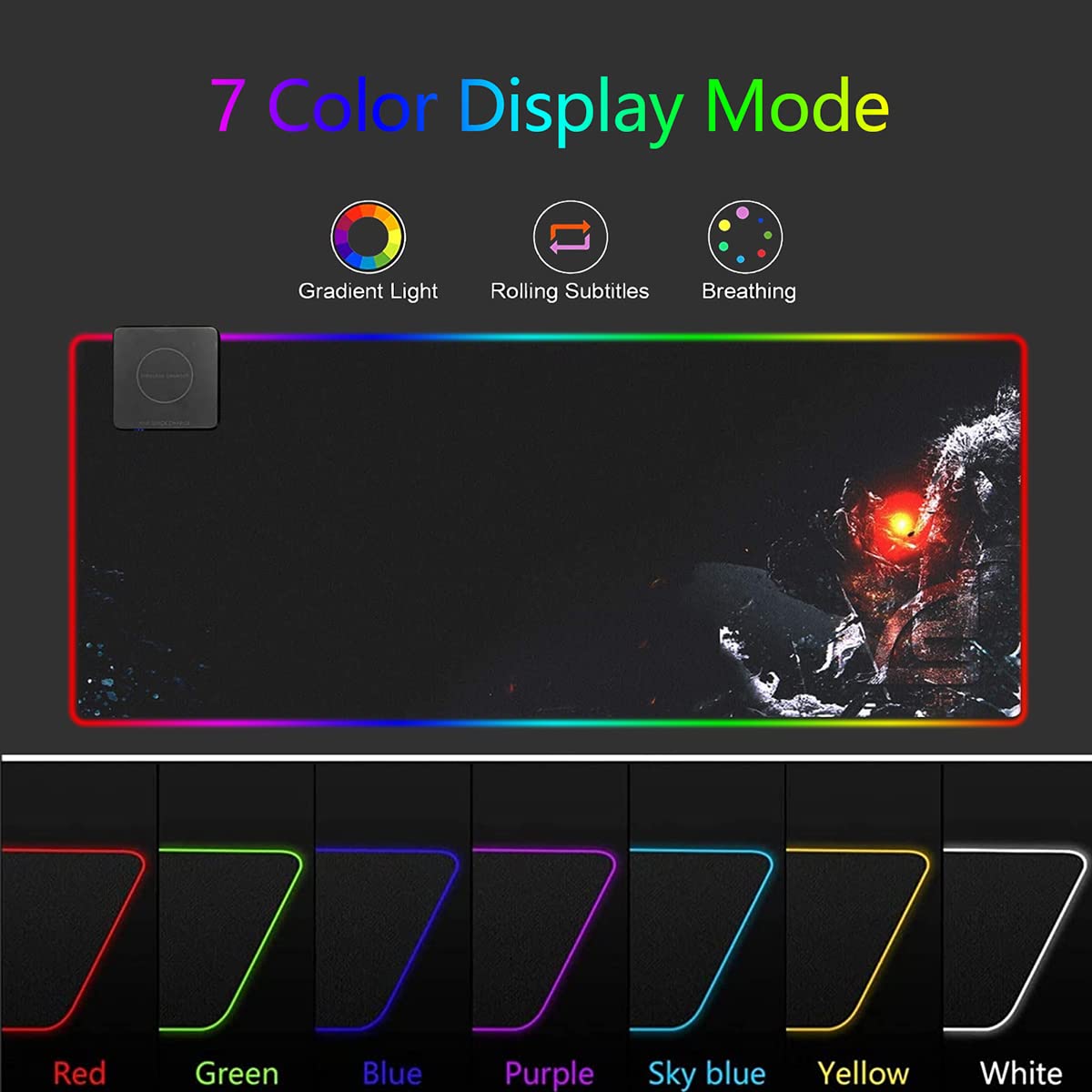 Signo Gaming Mouse Pad - Large RGB Extended 31.5x11.8" Non-Slip Rubber Base, 7 Lighting Modes, 6 Brightness Levels, Model: dwc-113