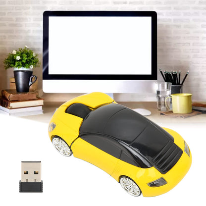 ASHATA Wireless Gaming Mouse, 2.4GHz Car Shape, USB Receiver, Plastic, Yellow-2, Model: ASHATArm9gs3exi1552