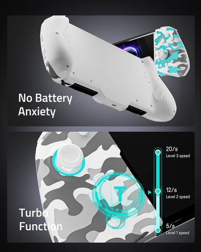 FUNLAB Switch Joypad Controller for Nintendo Switch, Camo White, Ergonomic, Customizable with Turbo and Mapping Features