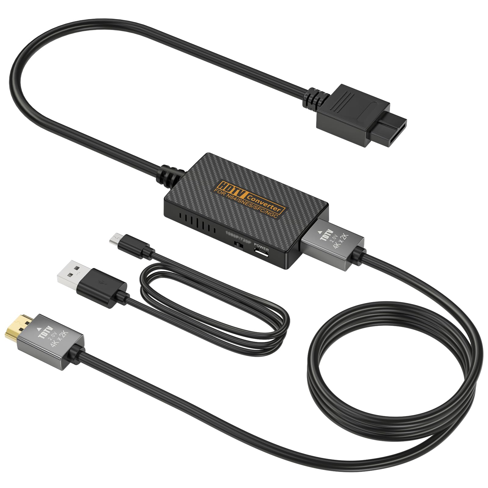 RuntoGOL N64 Gamecube to HDMI Adapter  HDMI Converter for Nintendo Gamecube/Nintendo 64/SNES/SFC with Link Cable and USB Cable  Supports 4:3/16:9 Ratio Conversion