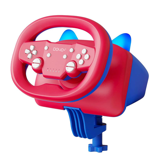 NBCP Racing Wheel for Nintendo Switch & PC -Wireless Gaming Steering Wheel with Dual Vibration, 270 Rotation, Mario Kart Mode, B