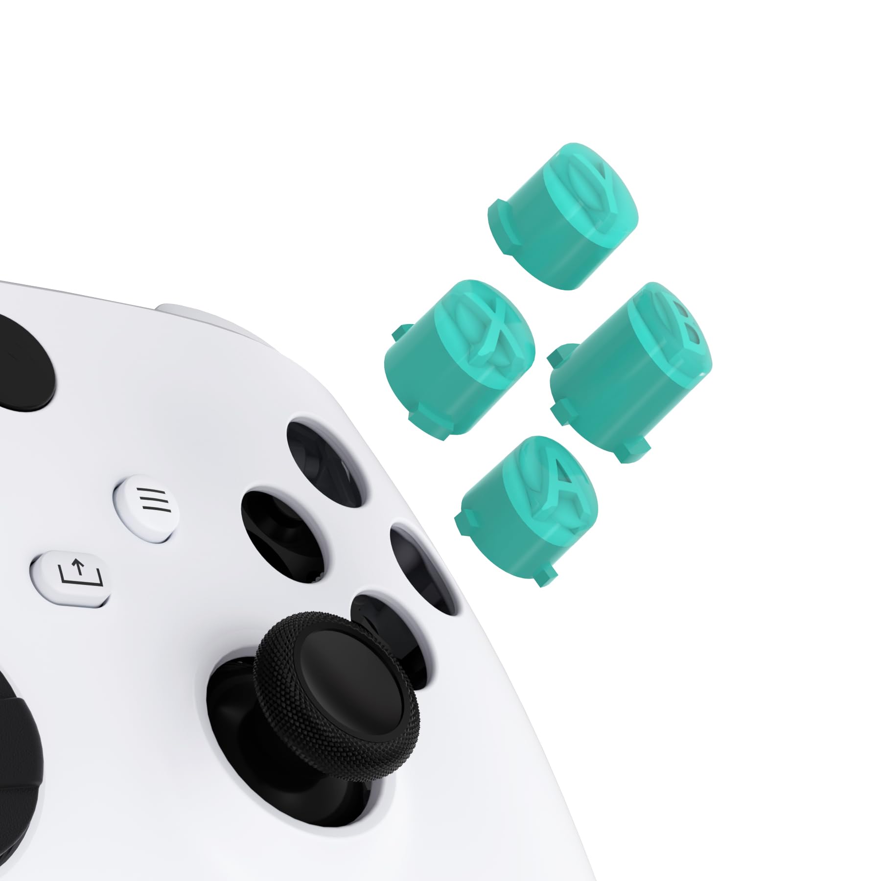 eXtremeRate ABXY Buttons for Xbox Xbox Series X/S Controller  Three-Tone Teal Green & Clear Classic Symbols Action Buttons Replacement Prats for Xbox One S/X  Elite Series 2 Core & 1