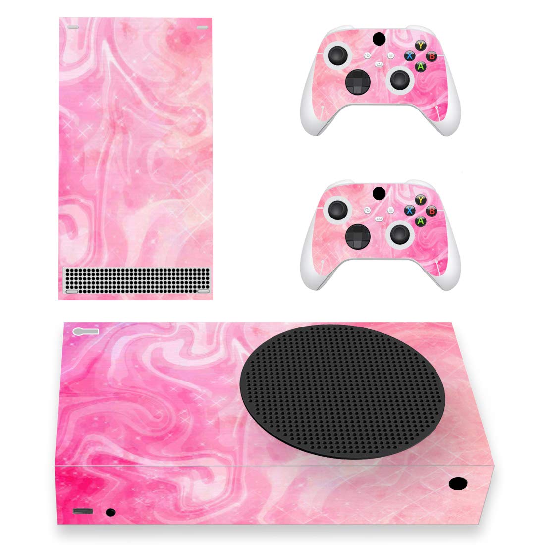 PlayVital Psychedelic Pink Custom Vinyl Skins for Xbox Core Wireless Controller  Wrap Decal Cover Stickers for Xbox Series S Console Controller