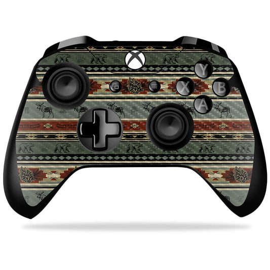 MightySkins Carbon Fiber Skin for Microsoft Xbox One X Controller - Cabin Stripes | Protective  Durable Textured Carbon Fiber Finish | Easy to Apply  Remove  and Change Styles | Made in The USA