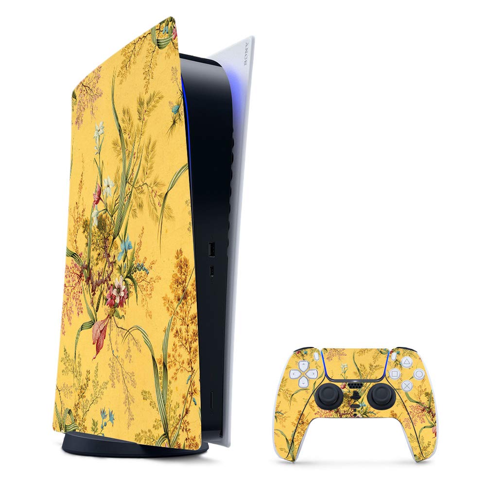 MightySkins Gaming Skin for PS5 / Playstation 5 Digital Edition Bundle - Yellow Marble End | Protective Viny wrap | Easy to Apply and Change Styles | Made in The USA