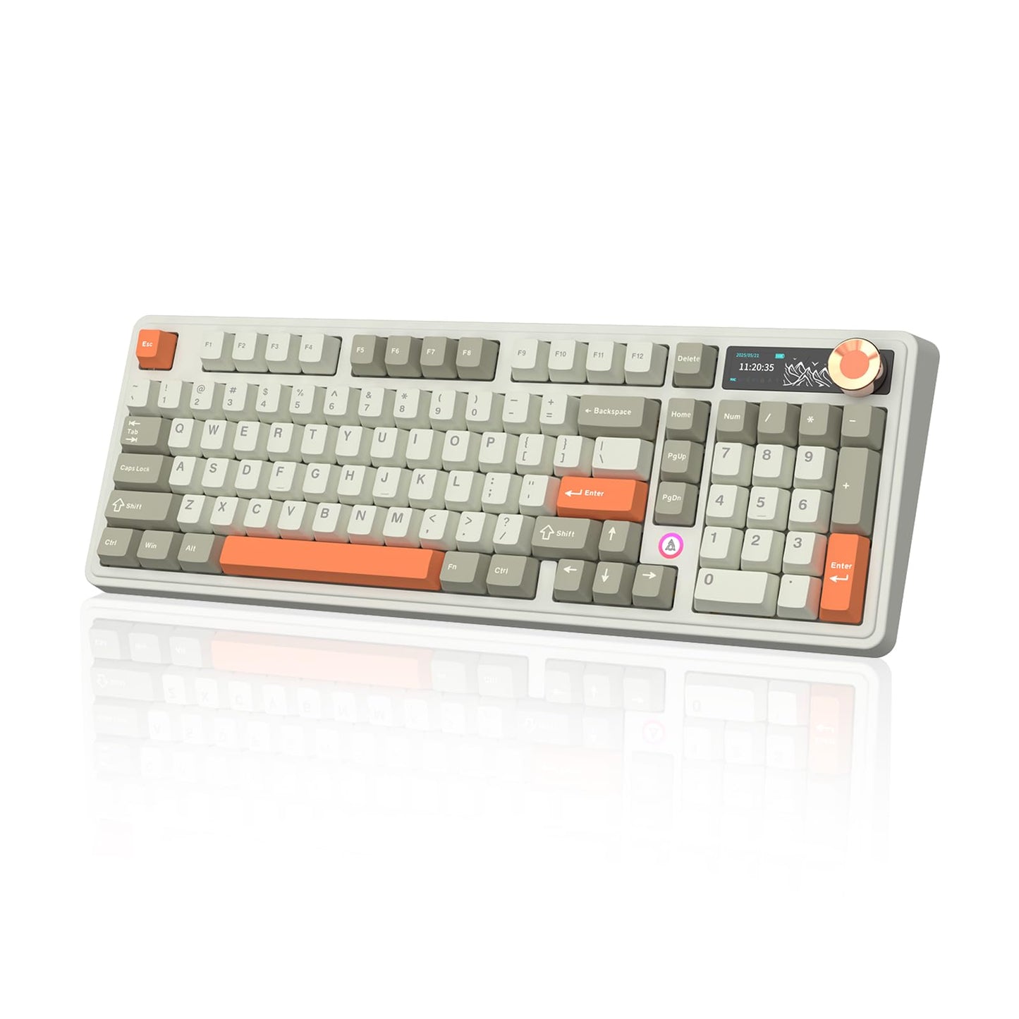 Ajazz AK980 V2 Wireless Mechanical Gaming Keyboard Tri-Mode BT5.0/2.4GHz/USB-C 10000mAh Battery Hot Swappable RGB Backlit Computer Gaming Keyboards for PC/Tablet/PS/Xbox