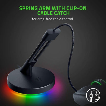 Razer Mouse Bungee V3 Chroma - RGB Cable Holder with Heavy Base, Black, Model RC21-01520100-R3M1