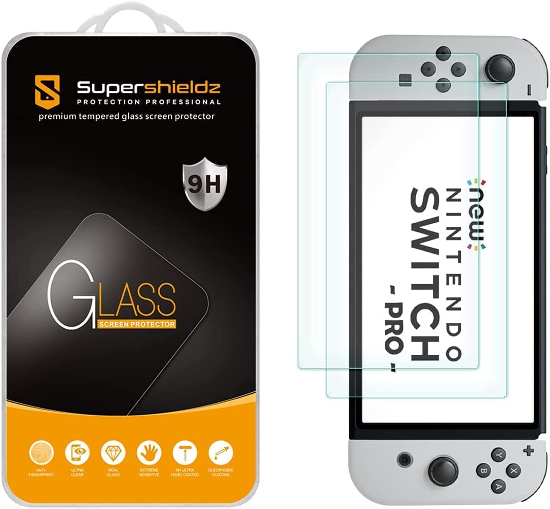 Supershieldz (2 Pack) Designed for Nintendo Switch OLED (2021) Tempered Glass Screen Protector  0.32mm  Anti Scratch  Bubble Free