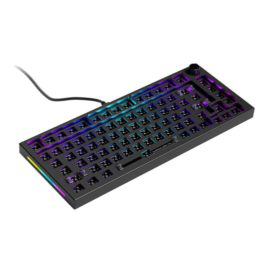 Glorious Gaming GMMK PRO 75% Barebones Black (Frame Only) - Modular Mechanical Gaming Keyboard  TKL Size (75%)  3.3lb Frame  RGB  Fully Customisable  5-Pin Switch Support